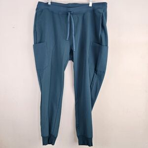 Mandala Pants Women 2XL Joggers Scrub Pants Nurse Medical Woven EquaTek Blue.E69